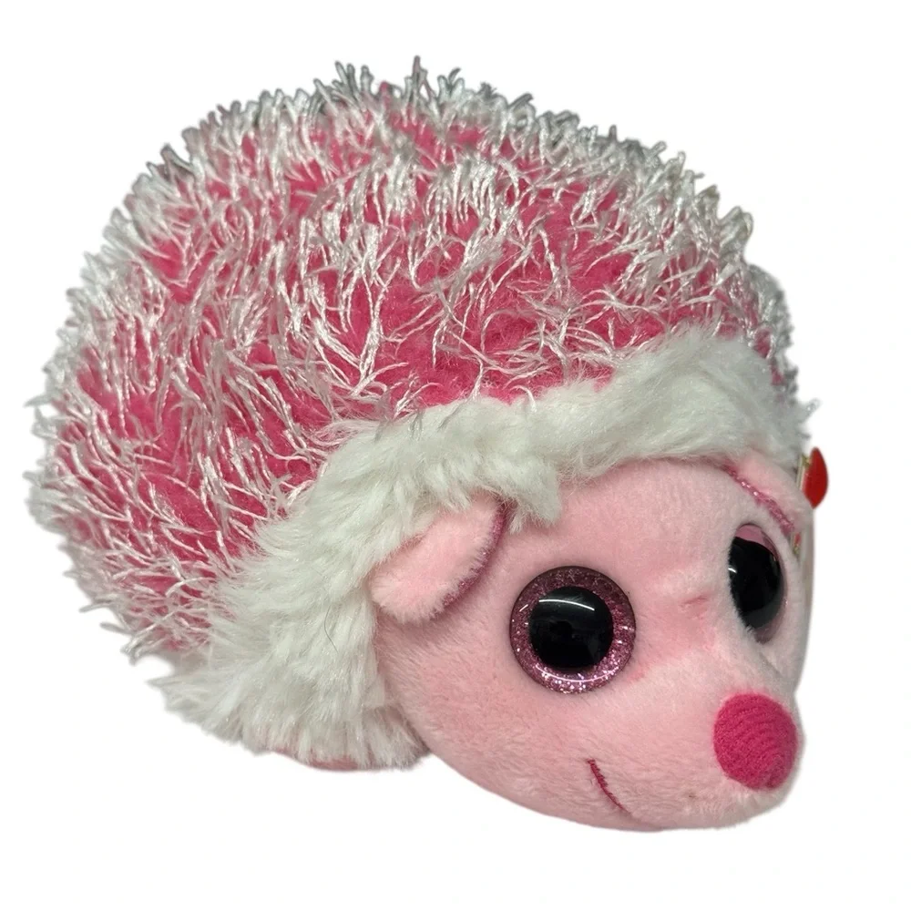 TY Beanie Baby MRS. PRICKLY the Pink Hedgehog 6 inch Stuffed Animal Glitter Eyes